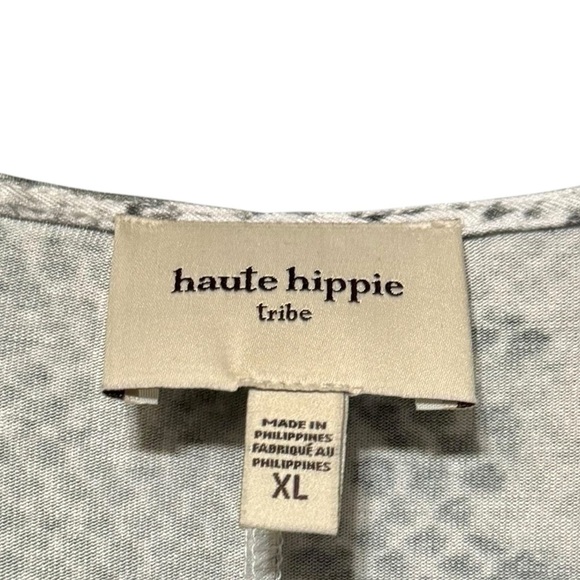 Haute Hippie Tribe Snake Print Long Sleeve Maxi Length Gray White Dress - Picture 8 of 8